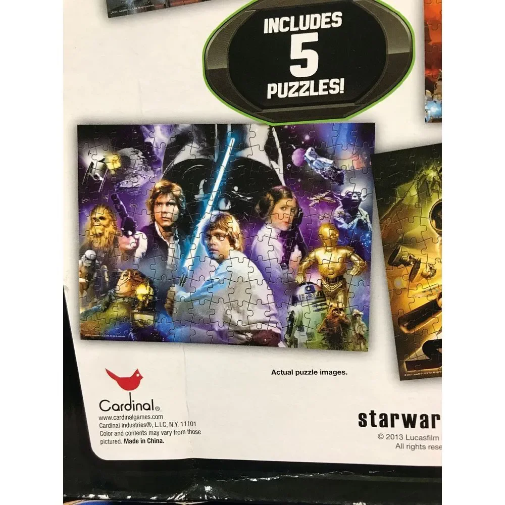 Star Wars 3D 5 pack sealed not opened vintage Jigsaw puzzle pack by Cardinal NEW